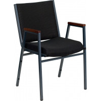 Flash Furniture Black Upholstered Stack Chair with Arms XU-60154-BK-GG